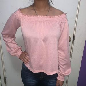 Pink off the shoulder shirt